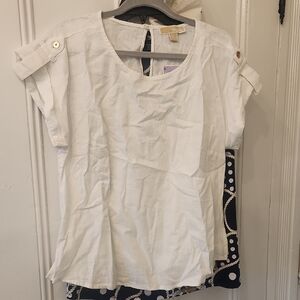 Michael Kors White Blouse with Button Detail